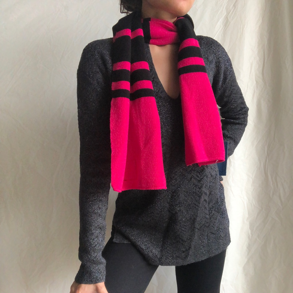 Pink And Black Winter Scarf Brand Is TMobile